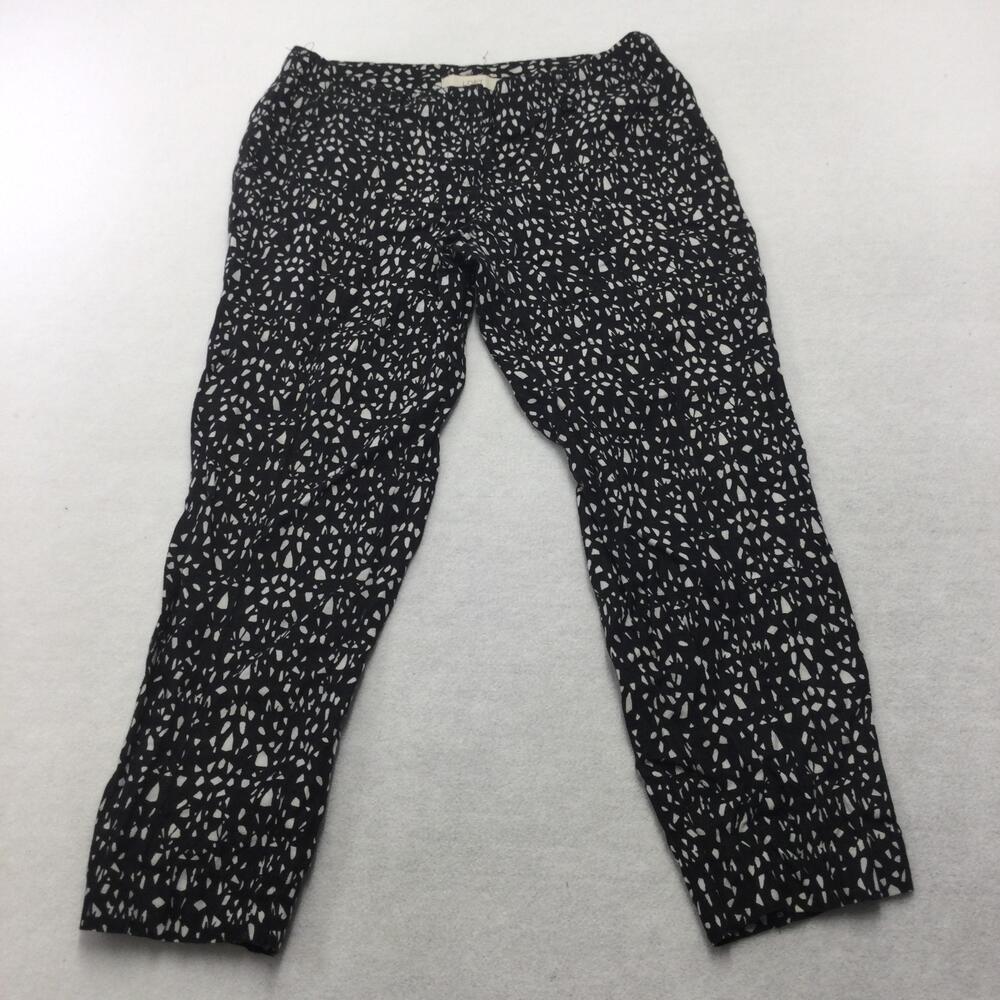 Ann Taylor LOFT Dress Pants Womens 4 Black White Marisa Geo Crop Slim Ankle